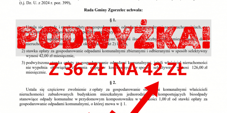Gmina Zgorzelec: Duża podwyżka za śmieci!