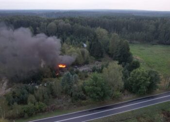 Pożar dzikiego wysypiska w Starym Węglińcu