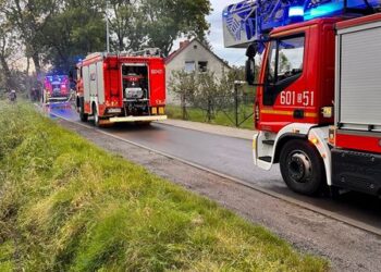 Pożar domu w Łagowie