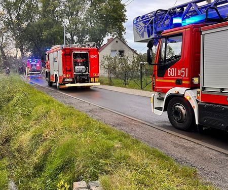 Pożar domu w Łagowie