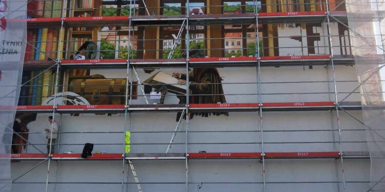 Mural w centrum Zgorzelca