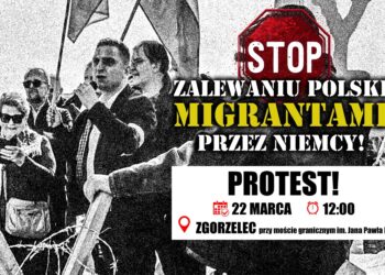 „Stop zalewaniu Polski migrantami przez Niemcy”. Protest narodowców w Zgorzelcu