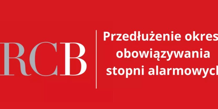 Przedłużenie obowiązywania stopni alarmowych RCB