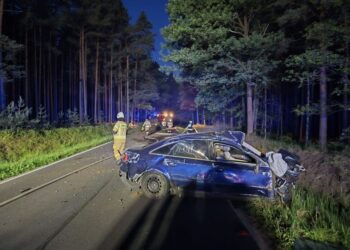 Groźny wypadek koło Ruszowa. Kierowca z zakazem, pasażer trafił do szpitala