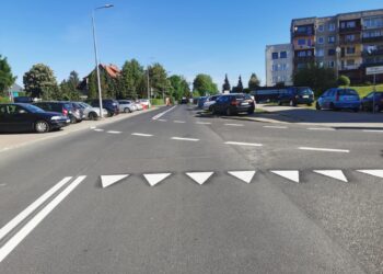 Nowe znaki poziome na ul. Wyspiańskiego