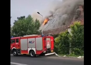 Ogromny pożar budynku w Łagowie