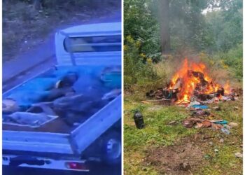 Nielegalne spalanie odpadów w gminie Bogatynia