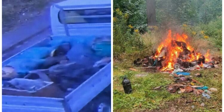 Nielegalne spalanie odpadów w gminie Bogatynia