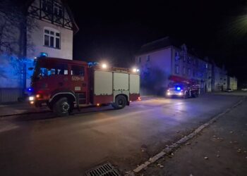 Pożar w mieszkaniu przy ul. Kolejowej. Jedna osoba trafiła do szpitala