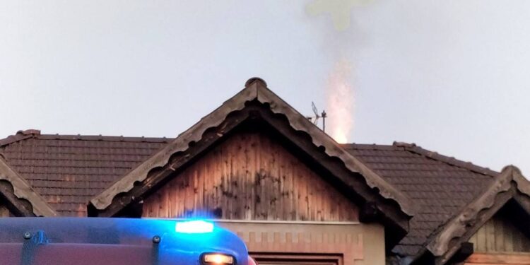 Pożar sadzy w Ruszowie