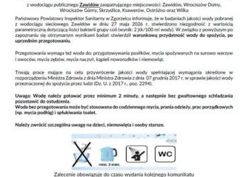 PILNE: Sanepid wydał komunikat dotyczący jakości wody z wodociągu Zawidów