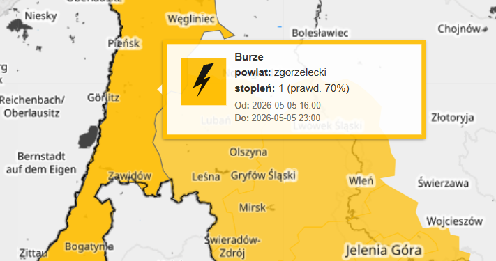 Dziś popołudniu załamanie pogody. IMGW wydał ostrzeżenie