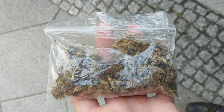 35-latek z marihuaną zatrzymany na Moście Staromiejskim. Sam przyznał się do jej posiadania