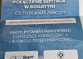Ulotka na temat połączenia szpitala w Bogatyni ze szpitalami w Bolesławcu i Zgorzelcu trafiła do skrzynek mieszkańców