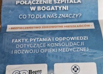 Ulotka na temat połączenia szpitala w Bogatyni ze szpitalami w Bolesławcu i Zgorzelcu trafiła do skrzynek mieszkańców