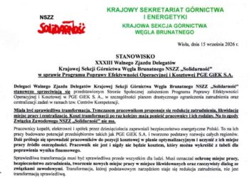 „To nie jest sprawiedliwa transformacja!” – Ostry sprzeciw NSZZ „Solidarność” wobec planów oszczędnościowych PGE GiEK