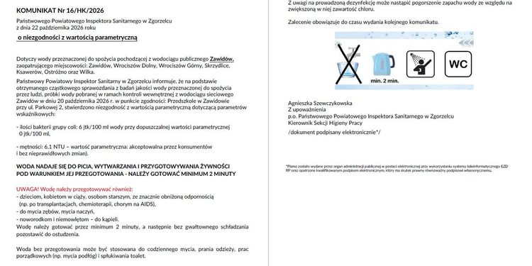 Woda z kranu tylko po przegotowaniu. Wykryto bakterie coli w gminie Zawidów